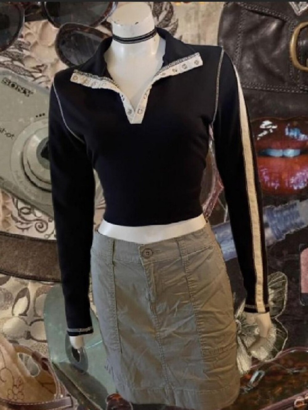 VTG 90s Y2K Lee Khaki Mini Skort Sz 6M